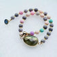Colorful Lava Rock Pet Collar with Magnet Buckle for Cat Crystal Healing Bulk Wholesale