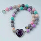 Colorful Lava Rock Pet Collar with Magnet Buckle for Cat Crystal Healing Bulk Wholesale