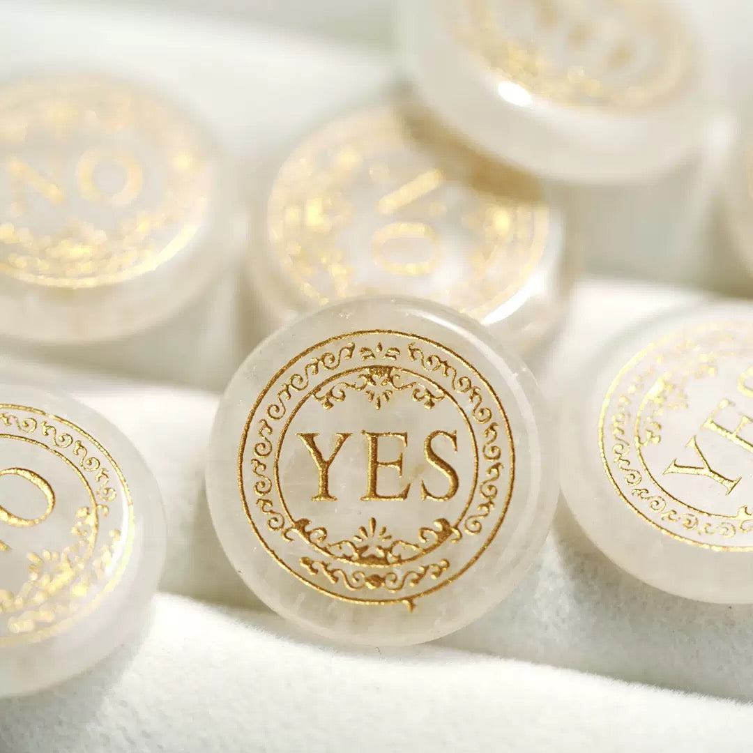 25mm Natural Crystal YES/NO Decision Coin Crystal Healing Bulk Wholesale