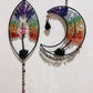 Wire Wrap Natural Gemstone Crystal Chips Moon Leaf Hanging Ornament Crystal Healing Bulk Wholesale