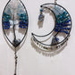 Wire Wrap Natural Gemstone Crystal Chips Moon Leaf Hanging Ornament Crystal Healing Bulk Wholesale