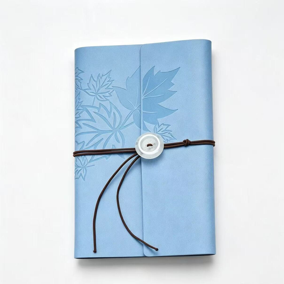 PU Leather Journal Notebook with Natural Crystal Button Decoration Crystal Healing Bulk Wholesale