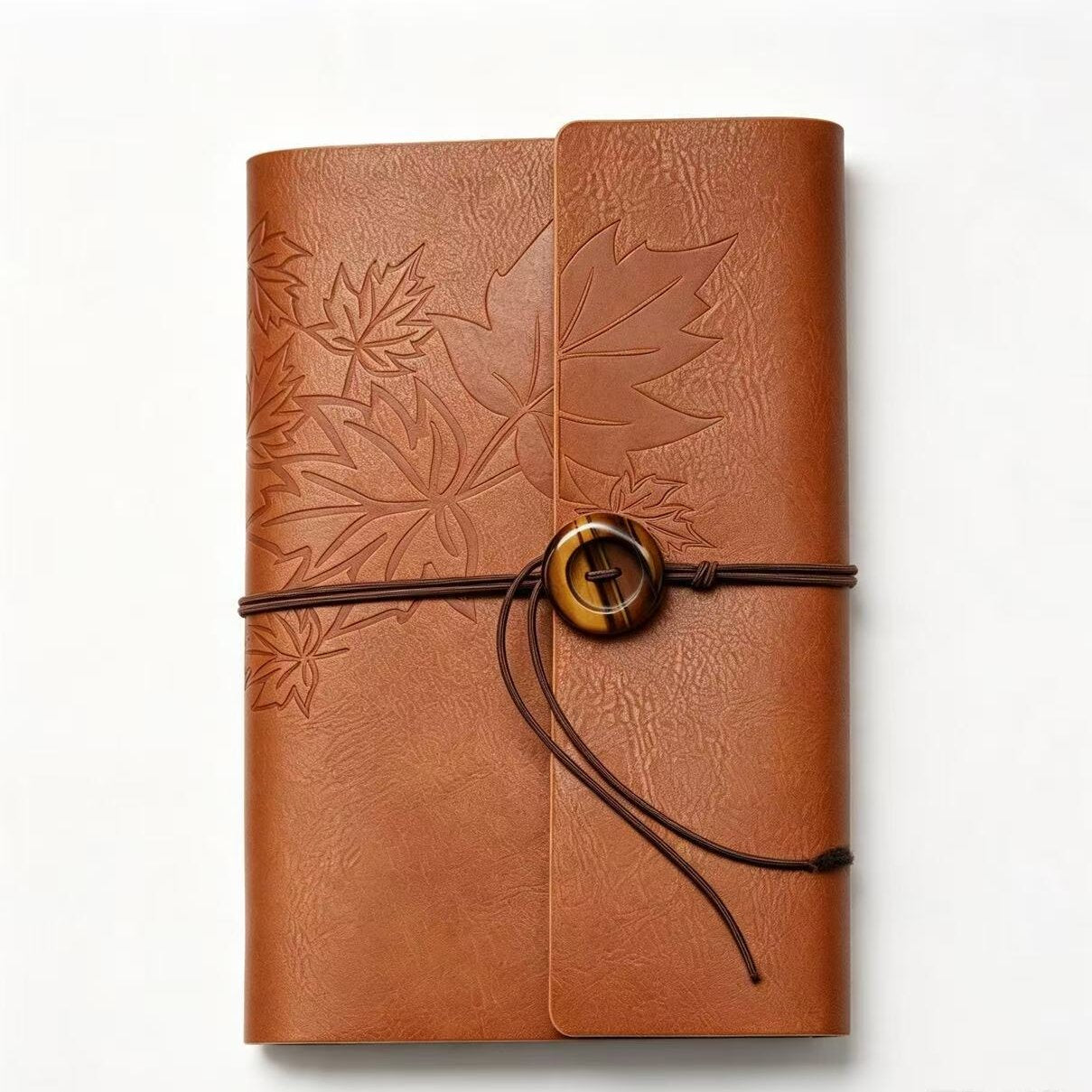 PU Leather Journal Notebook with Natural Crystal Button Decoration Crystal Healing Bulk Wholesale