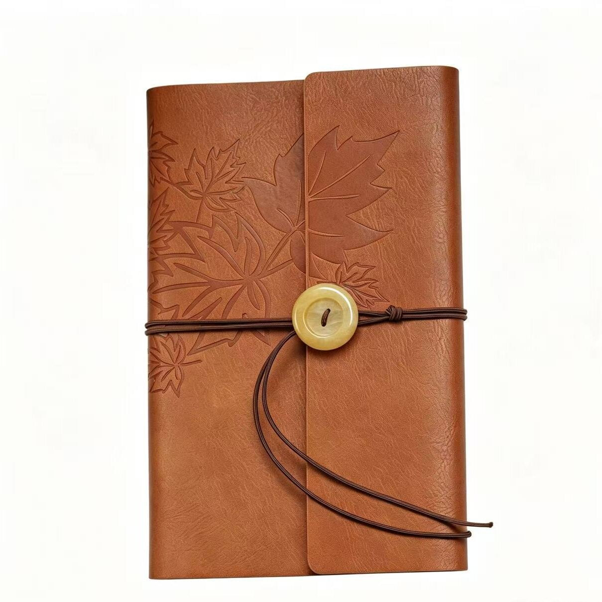 PU Leather Journal Notebook with Natural Crystal Button Decoration Crystal Healing Bulk Wholesale