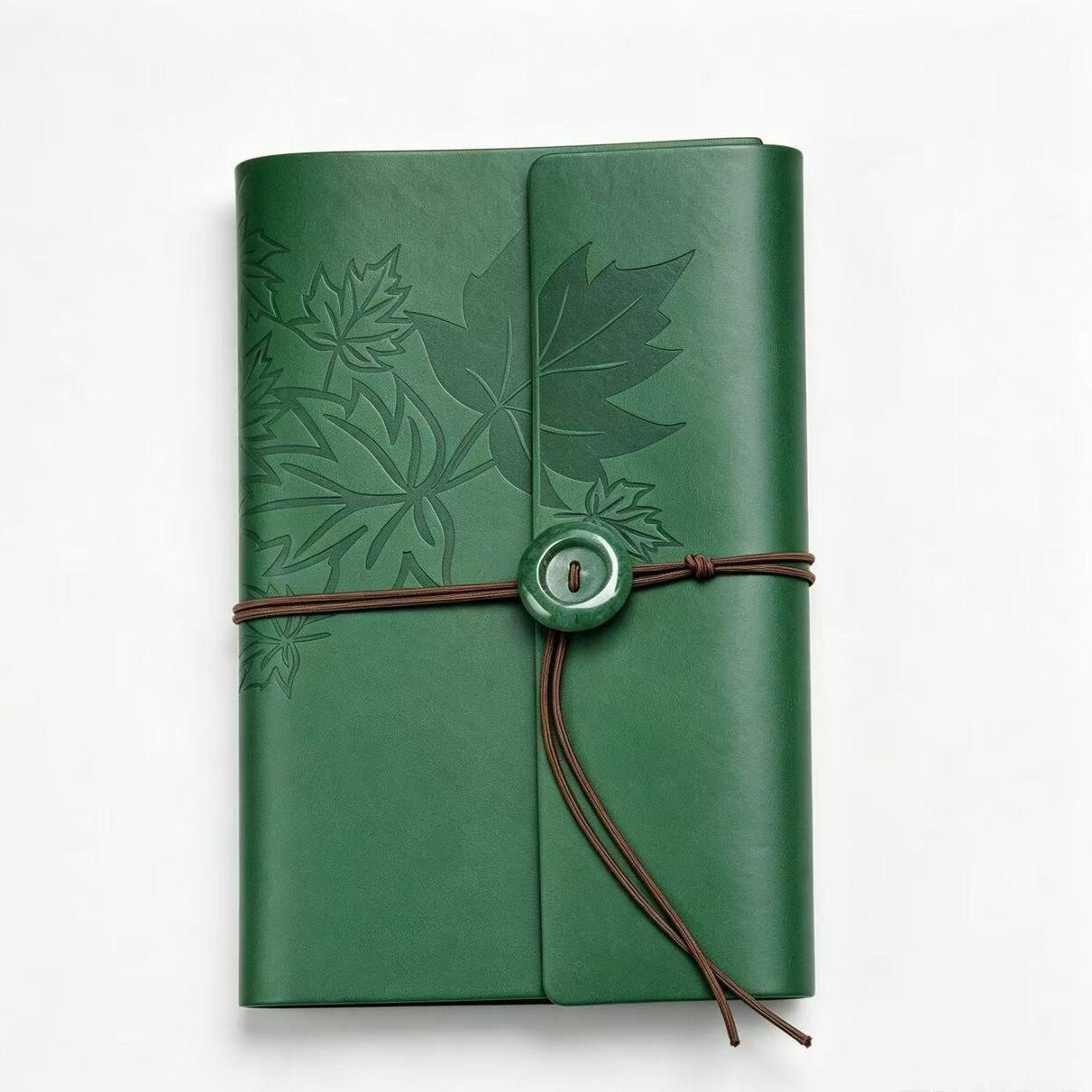PU Leather Journal Notebook with Natural Crystal Button Decoration Crystal Healing Bulk Wholesale