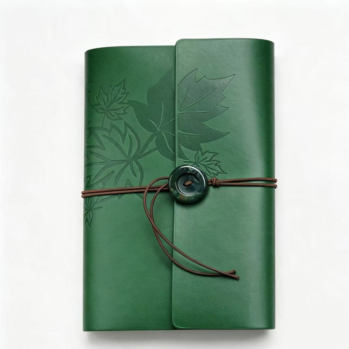 PU Leather Journal Notebook with Natural Crystal Button Decoration Crystal Healing Bulk Wholesale
