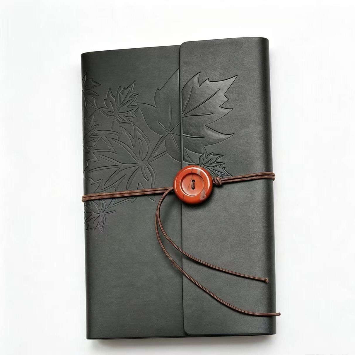 PU Leather Journal Notebook with Natural Crystal Button Decoration Crystal Healing Bulk Wholesale