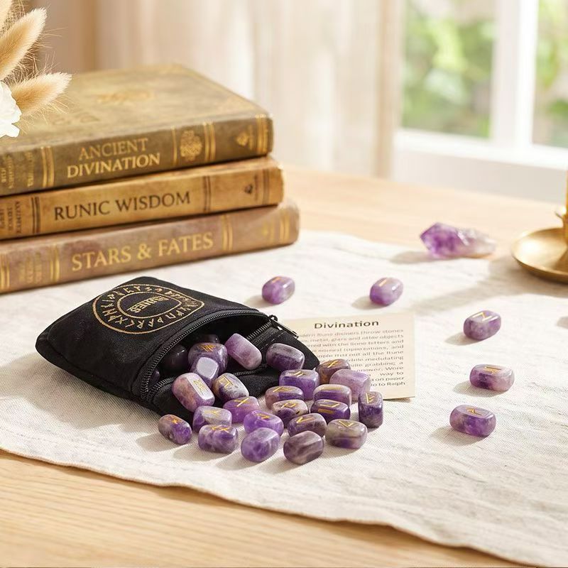 Natural Crystal Curved Runes Wholesale