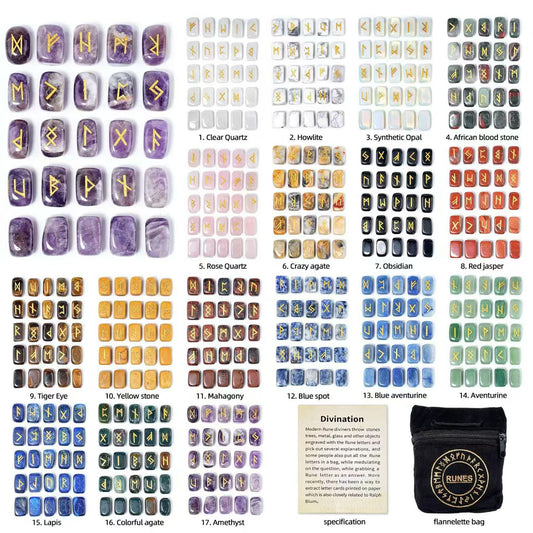 Natural Crystal Curved Runes Wholesale