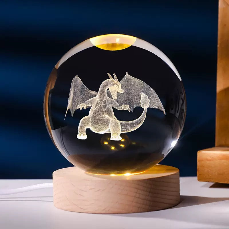 6cm 3D Inner Carving Pokemon Cartoon Character Glass Sphere Wholesale New Arrival