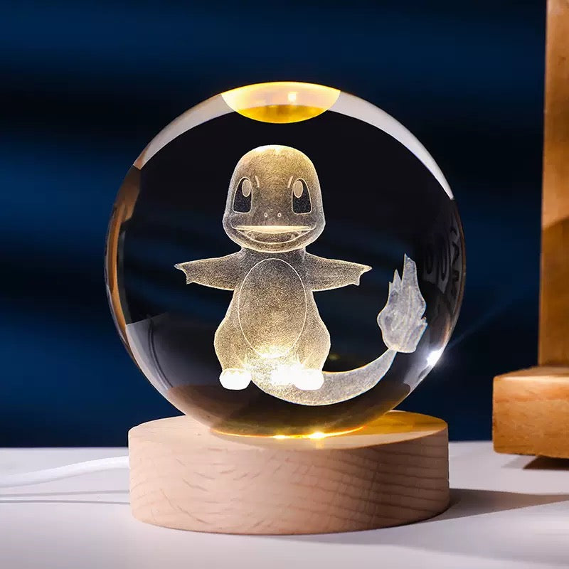 6cm 3D Inner Carving Pokemon Cartoon Character Glass Sphere Wholesale New Arrival