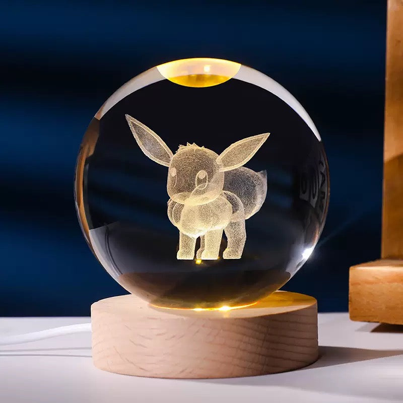 6cm 3D Inner Carving Pokemon Cartoon Character Glass Sphere Wholesale New Arrival