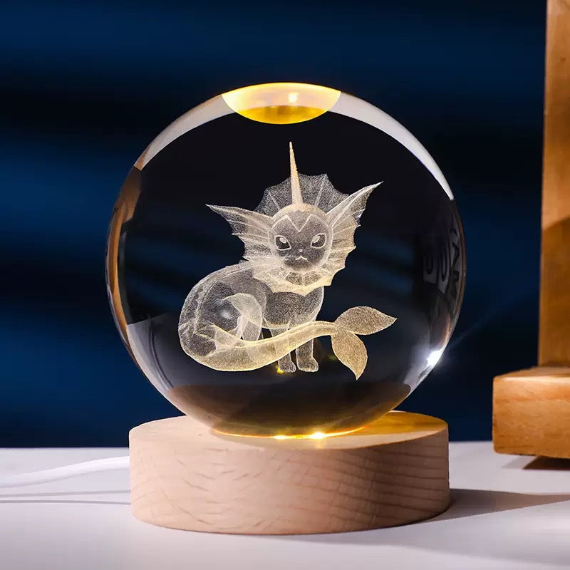 6cm 3D Inner Carving Pokemon Cartoon Character Glass Sphere Wholesale New Arrival
