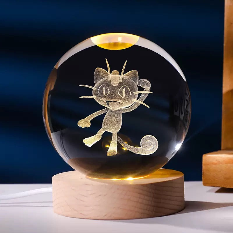 6cm 3D Inner Carving Pokemon Cartoon Character Glass Sphere Wholesale New Arrival