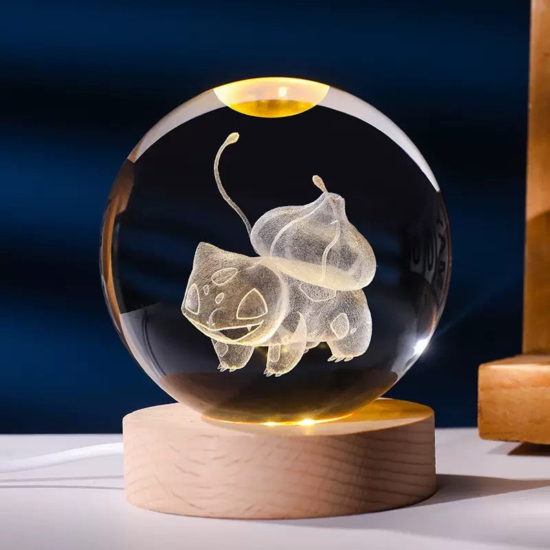 6cm 3D Inner Carving Pokemon Cartoon Character Glass Sphere Wholesale New Arrival