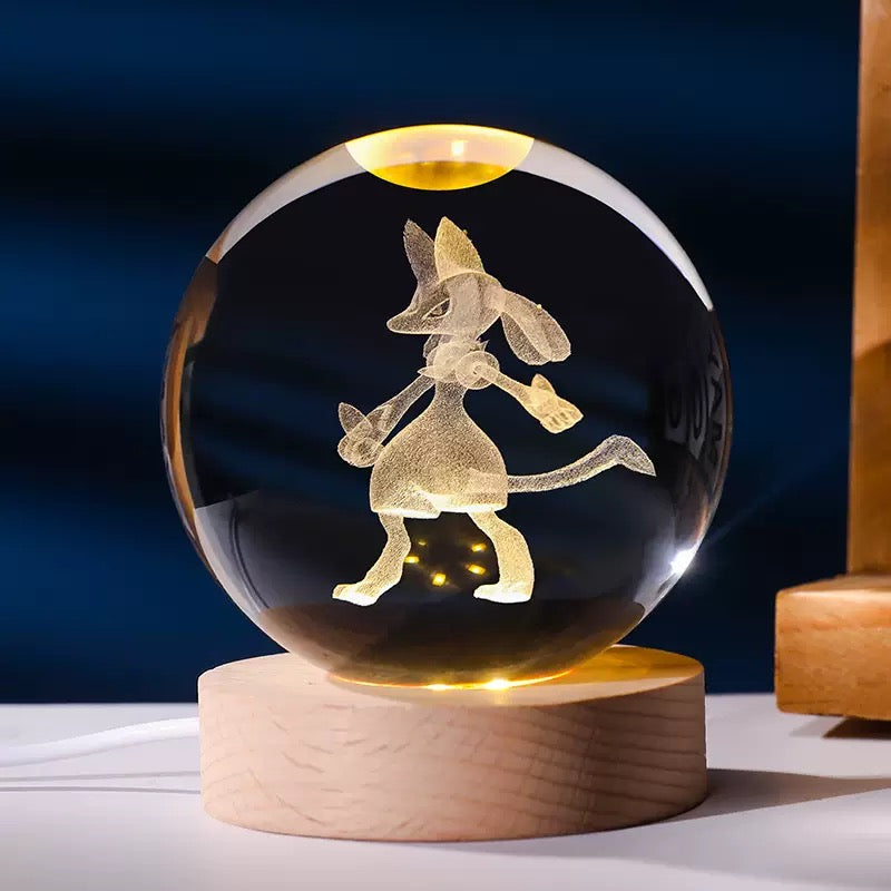 6cm 3D Inner Carving Pokemon Cartoon Character Glass Sphere Wholesale New Arrival