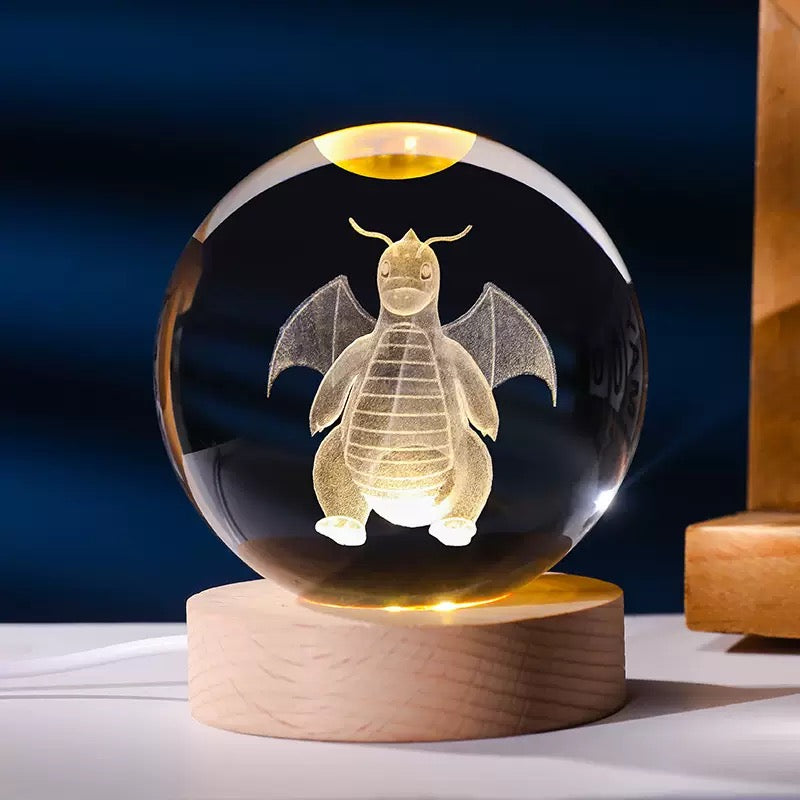 6cm 3D Inner Carving Pokemon Cartoon Character Glass Sphere Wholesale New Arrival