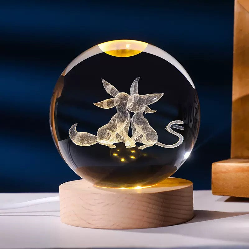 6cm 3D Inner Carving Pokemon Cartoon Character Glass Sphere Wholesale New Arrival