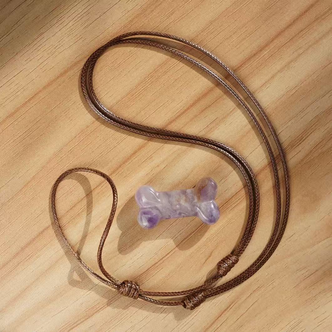 Natural Crystal Bone Necklace Pet Collar Gift Box – Wear the Bond with Your Furry Friend