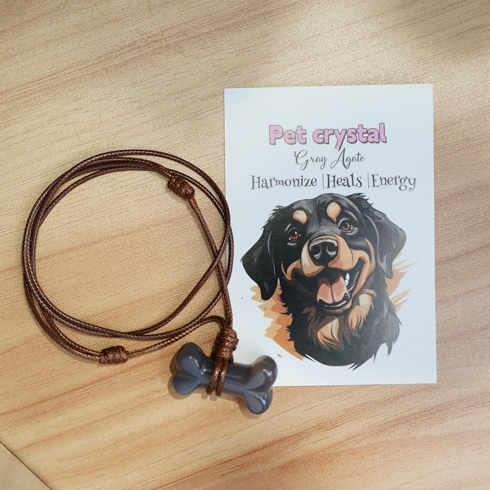Natural Crystal Bone Necklace Pet Collar Gift Box – Wear the Bond with Your Furry Friend