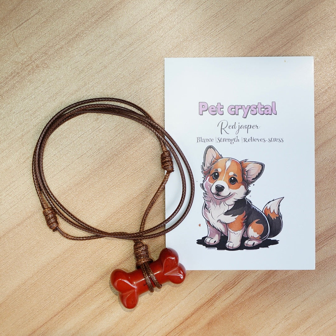Natural Crystal Bone Necklace Pet Collar Gift Box – Wear the Bond with Your Furry Friend