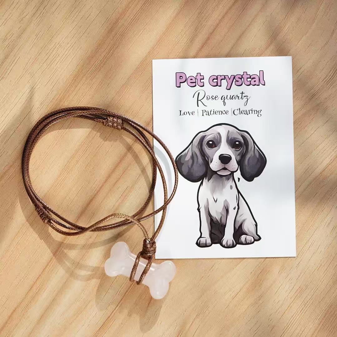 Natural Crystal Bone Necklace Pet Collar Gift Box – Wear the Bond with Your Furry Friend