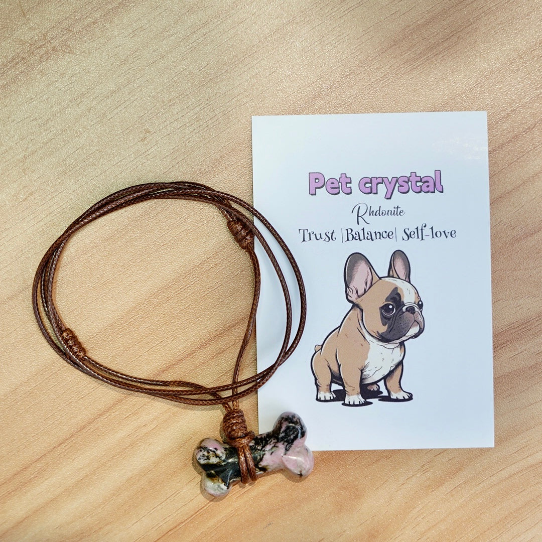 Natural Crystal Bone Necklace Pet Collar Gift Box – Wear the Bond with Your Furry Friend