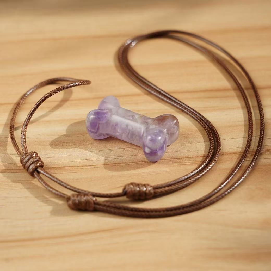 Natural Crystal Bone Necklace Pet Collar Gift Box – Wear the Bond with Your Furry Friend