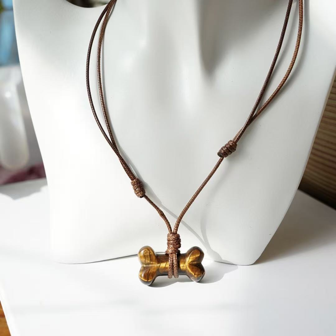Natural Crystal Bone Necklace Pet Collar Gift Box – Wear the Bond with Your Furry Friend