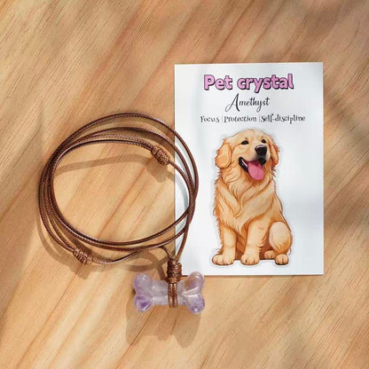 Natural Crystal Bone Necklace Pet Collar Gift Box – Wear the Bond with Your Furry Friend