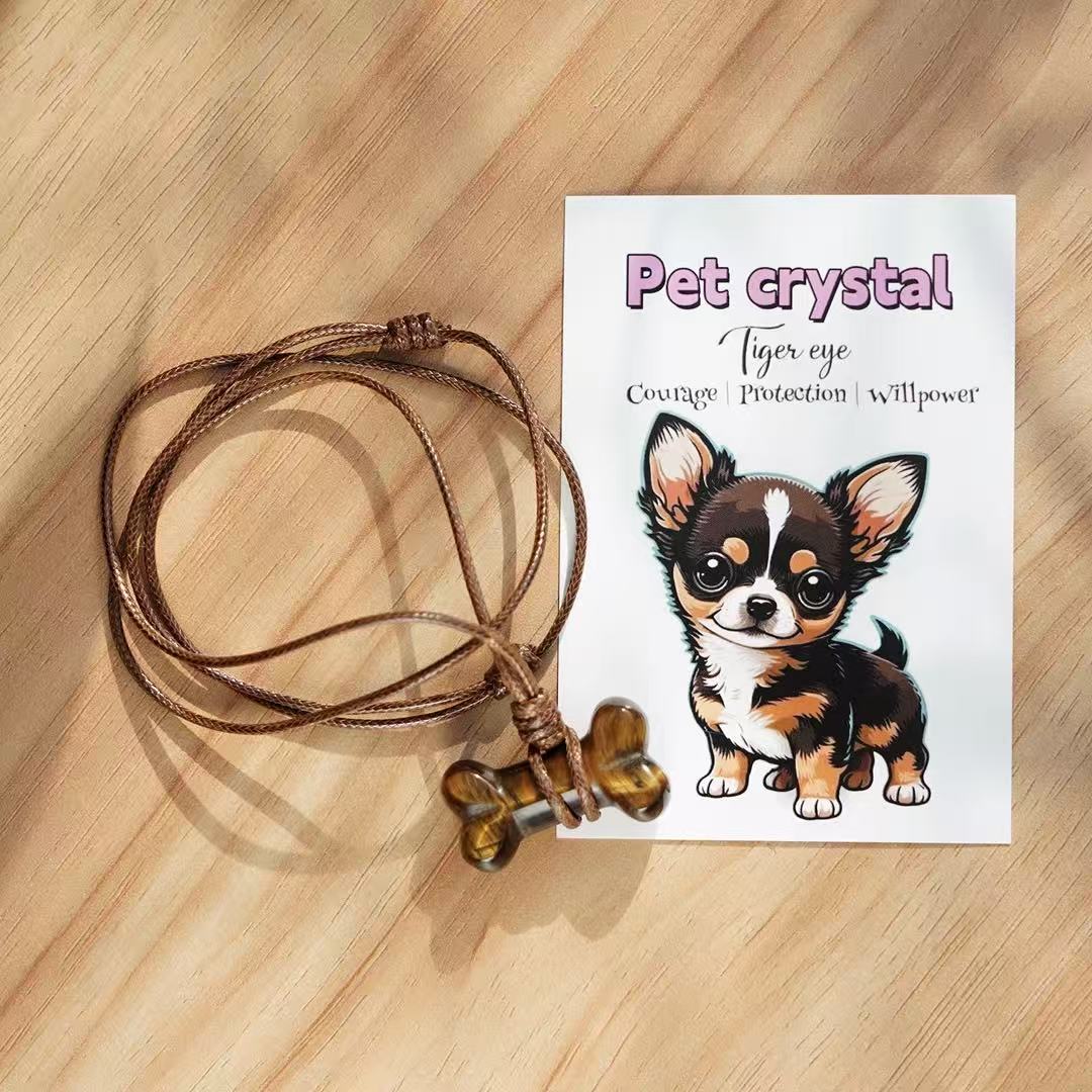 Natural Crystal Bone Necklace Pet Collar Gift Box – Wear the Bond with Your Furry Friend