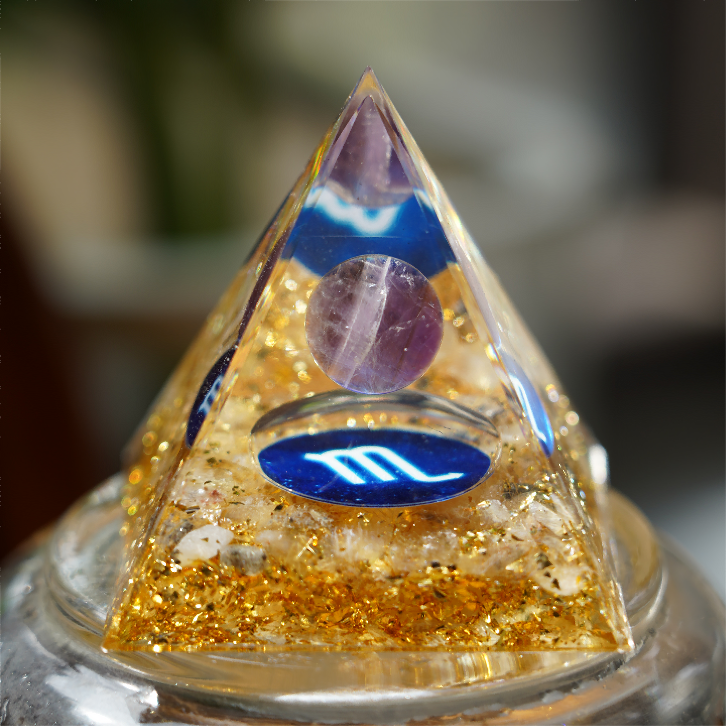 6cm Zodiac Orgone Resin Indused Crystal Chips Pyramid Free Form Bulk Wholesale