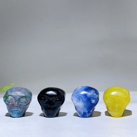 1.0" Crystal Alien Skulll Carving Crystal Healing Bulk Wholesale