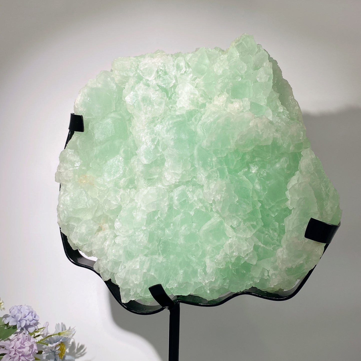 Unique Large Green Fluorite Specimen Strong Light