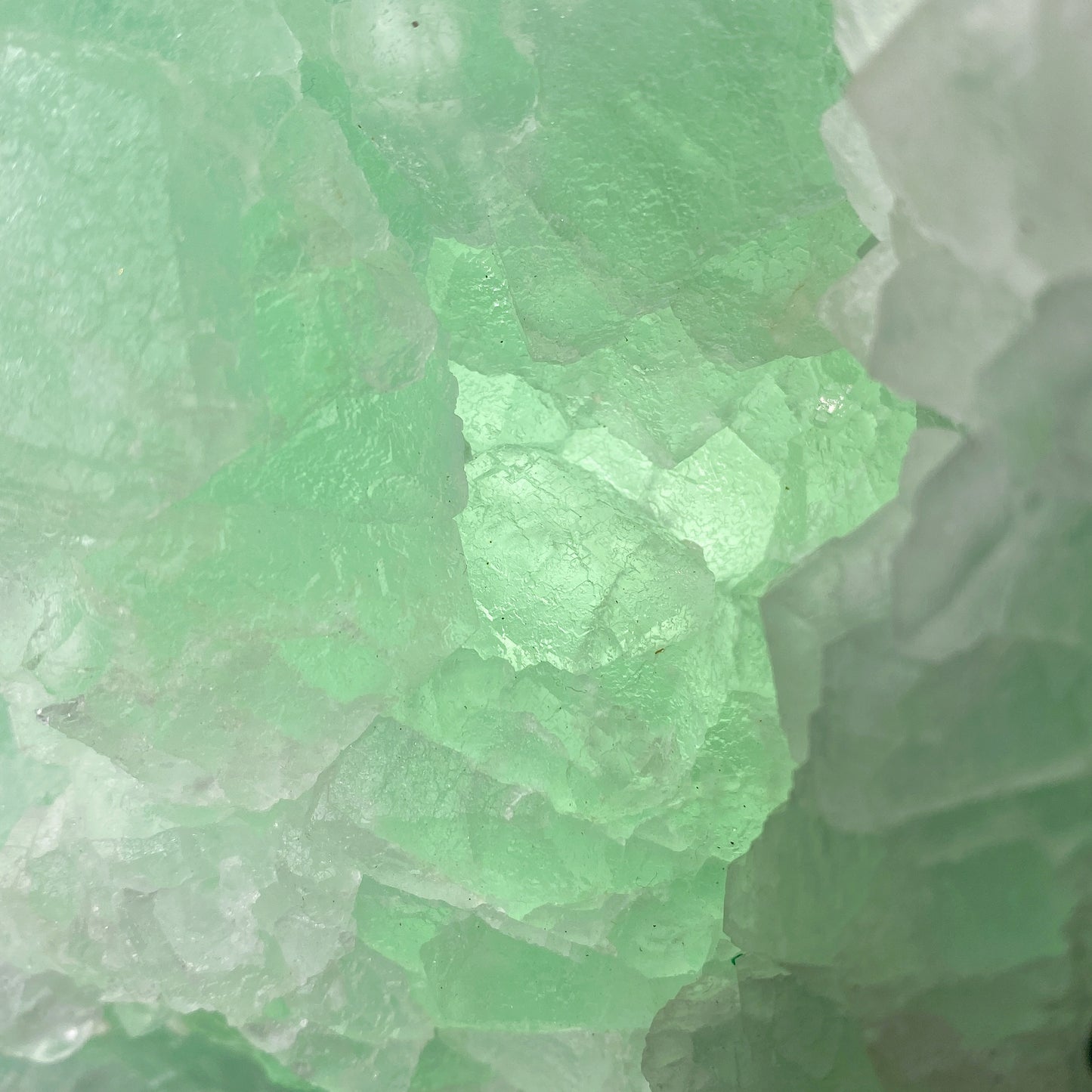 Unique Large Green Fluorite Specimen Strong Light