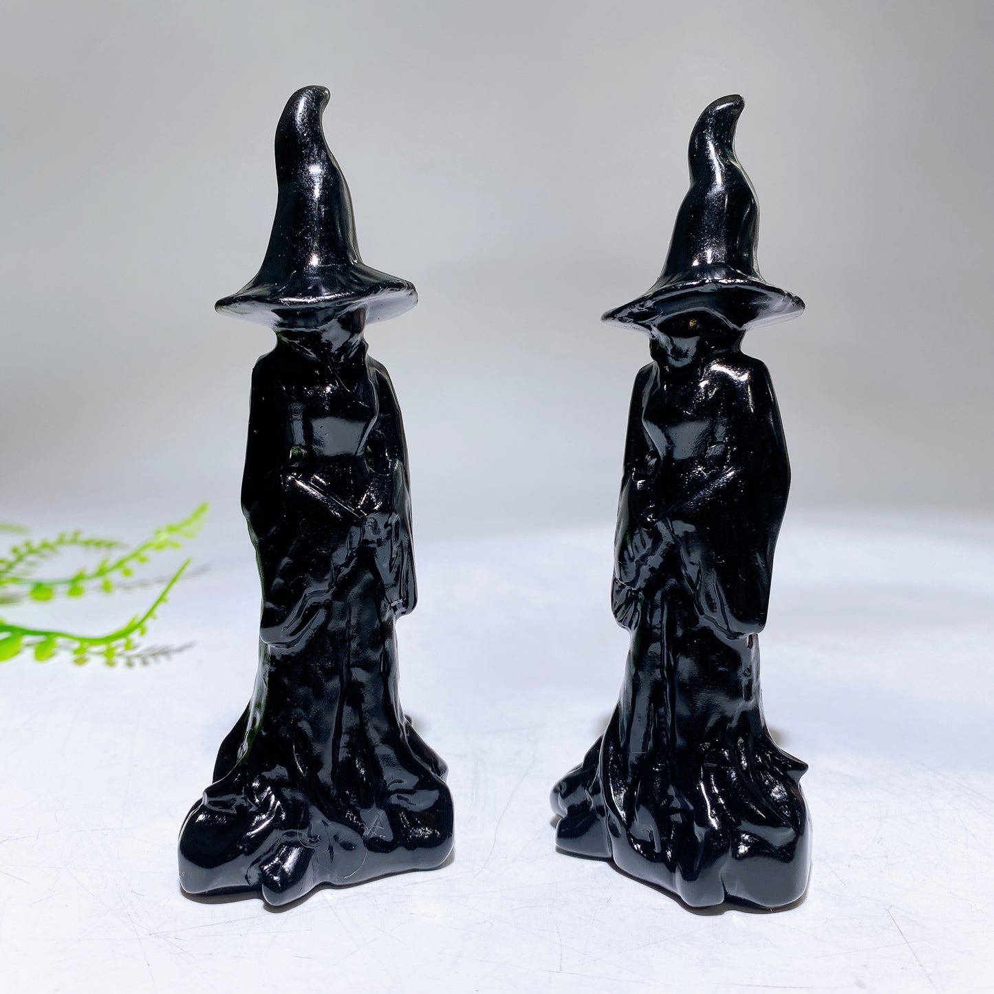 4.2" Black Obsidian Witch Carving Crystal Healiing Bulk Wholesale