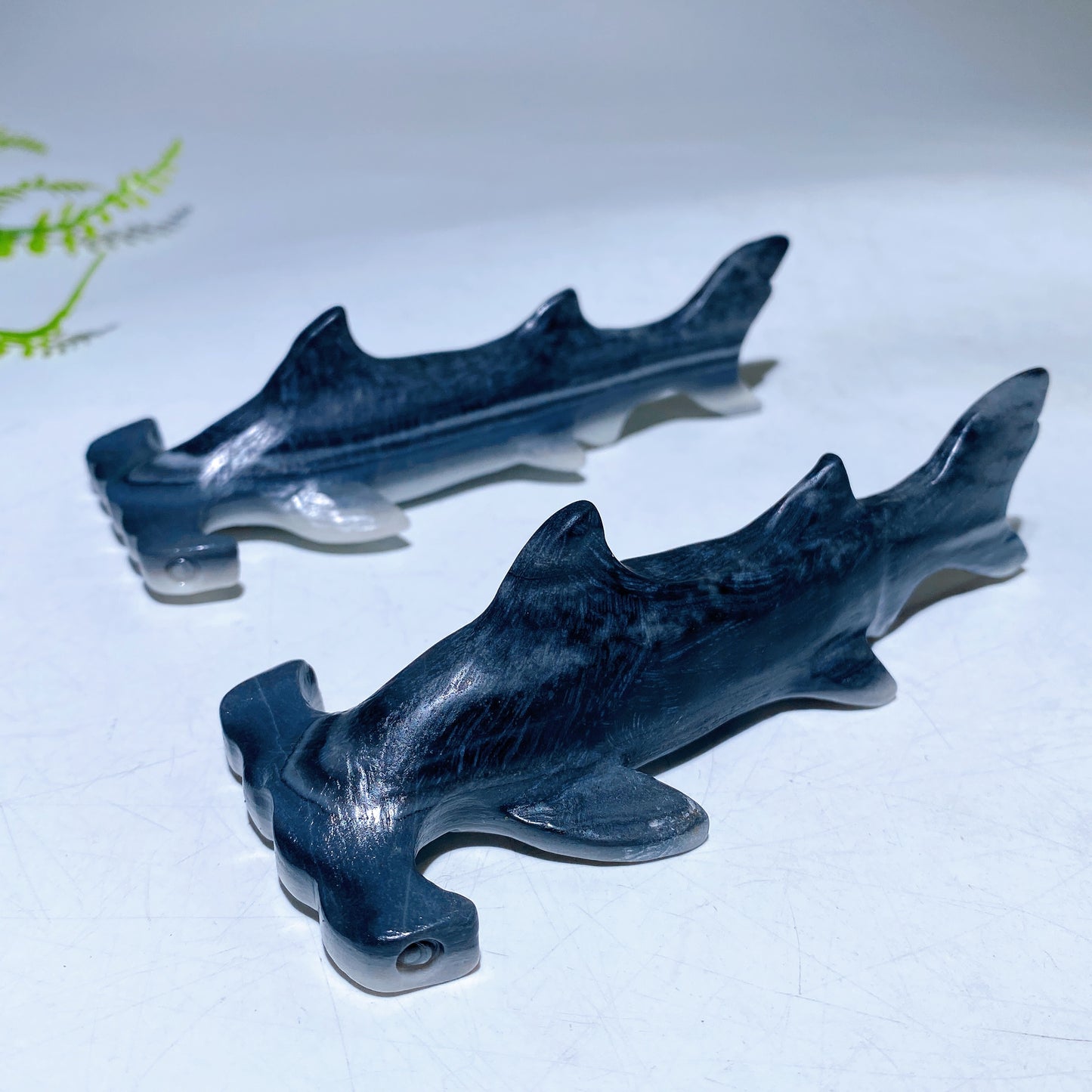 4.8" Taiji Stone Hammerhead Shark Carving Crystal Healing Bulk Wholesale