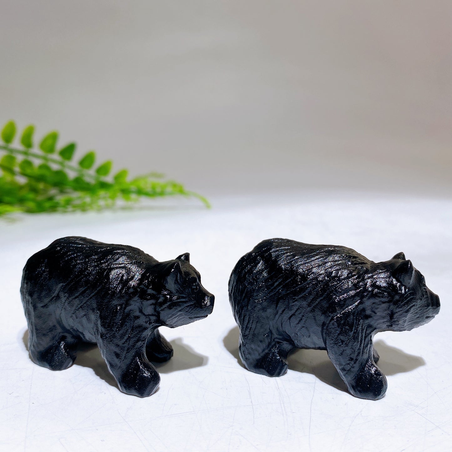 2.0" Natural Black Obsidian Bear Carving Crystal Healing Bulk Wholesale