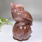 5.2" Fire Quartz Owl on Pumpkin Carving Crystal Healing Bulk Wholesale
