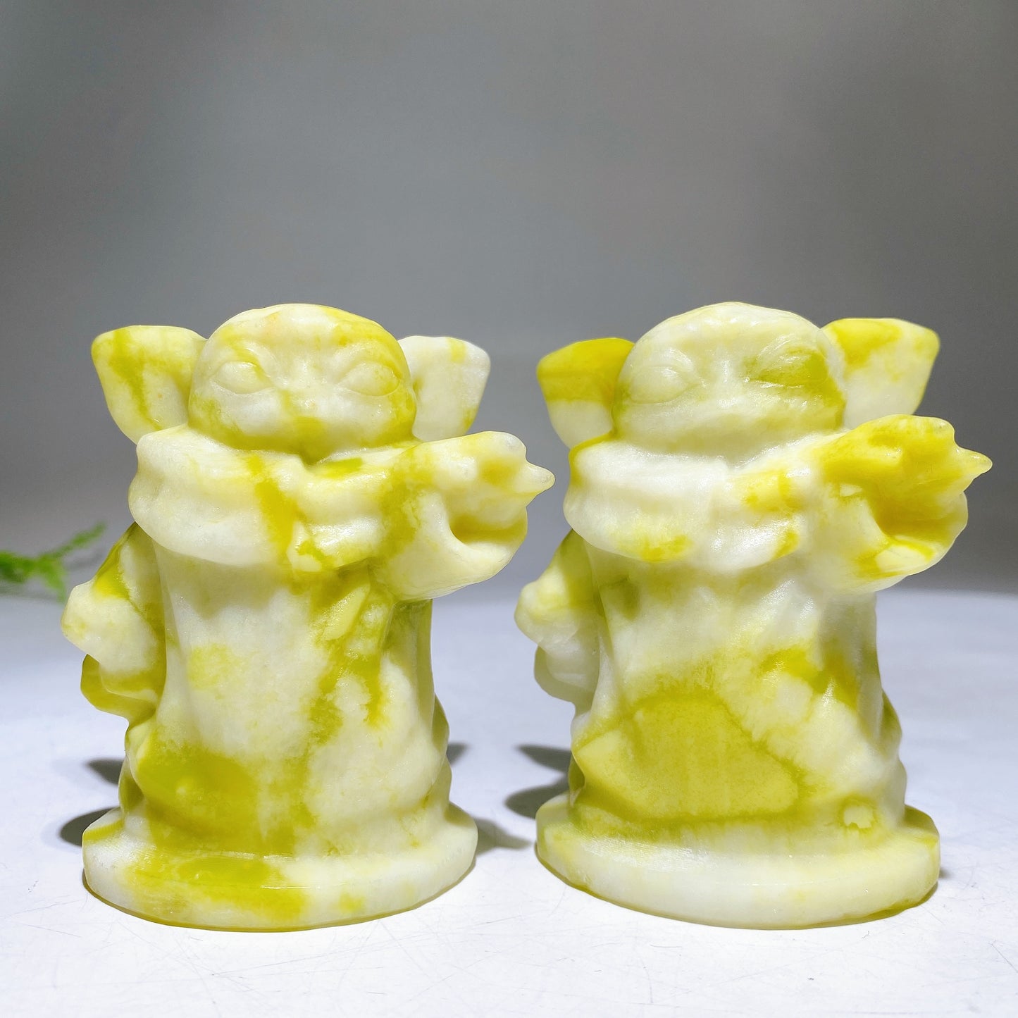 3.1" Natural Gemstone Serpentine Yoda Carving Crystal Healing Bulk Wholesale