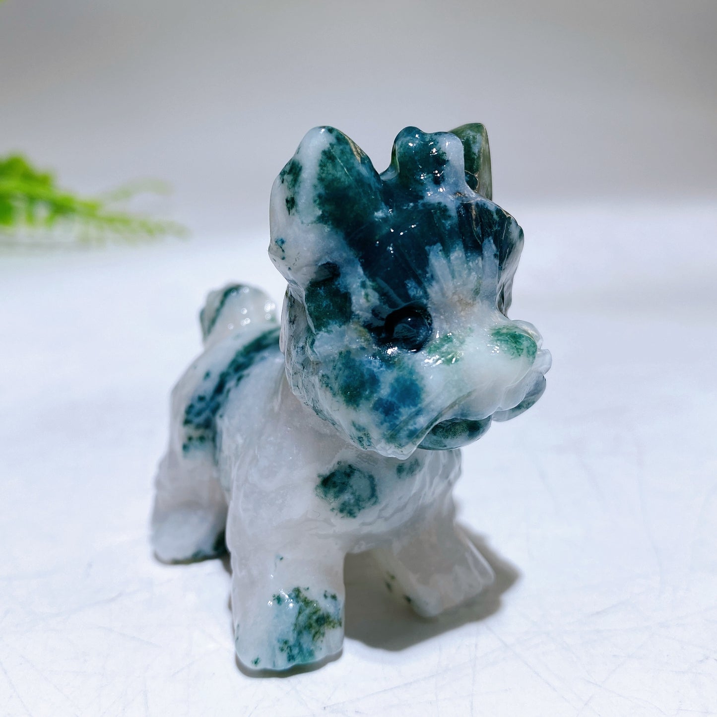2.3" Natural Crystal Yorkshire Terrier Dog Carving Crystal Healing Bulk Wholesale