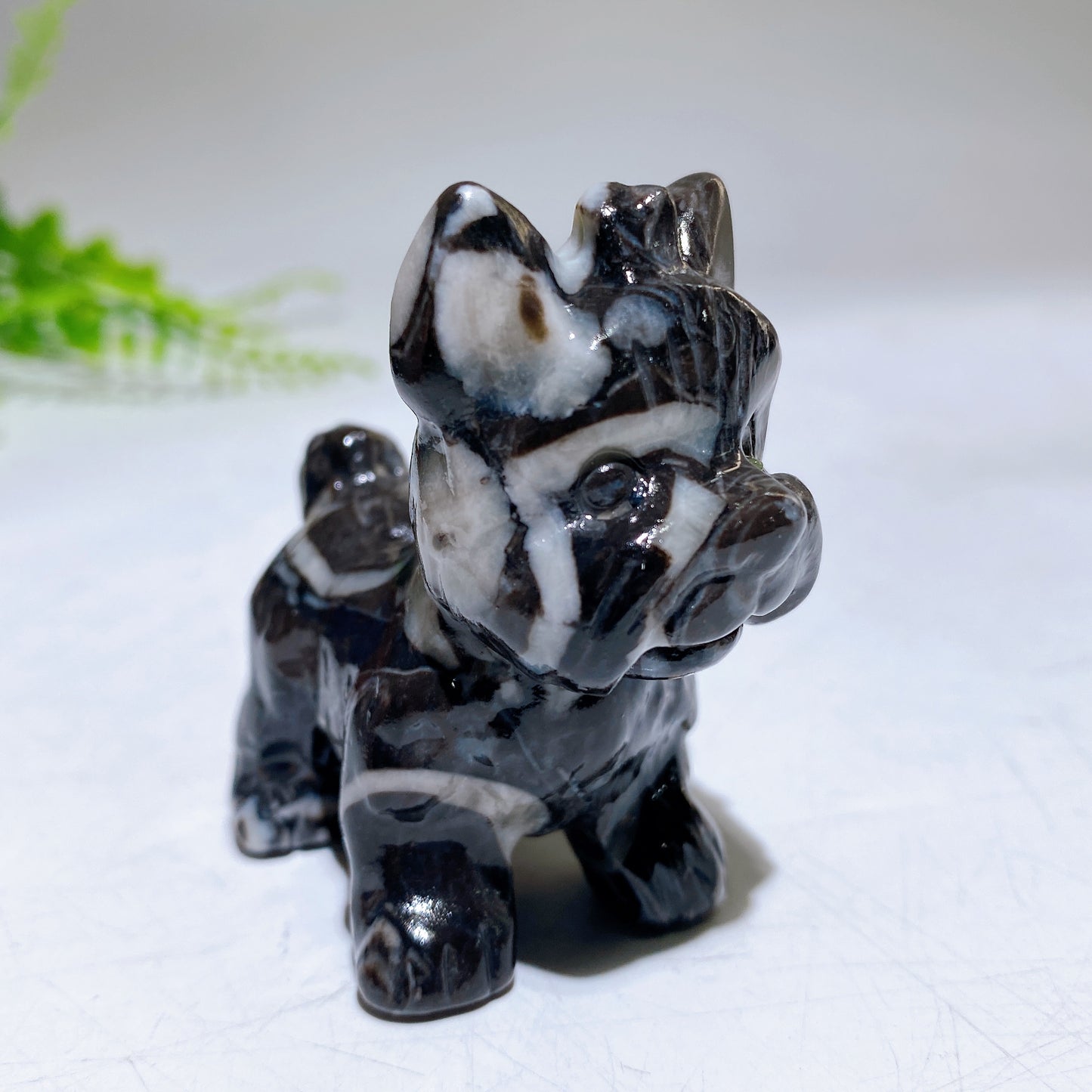 2.3" Natural Crystal Yorkshire Terrier Dog Carving Crystal Healing Bulk Wholesale