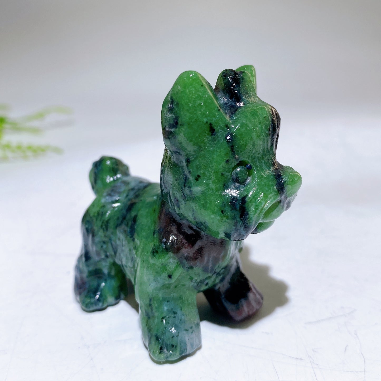 2.3" Natural Crystal Yorkshire Terrier Dog Carving Crystal Healing Bulk Wholesale