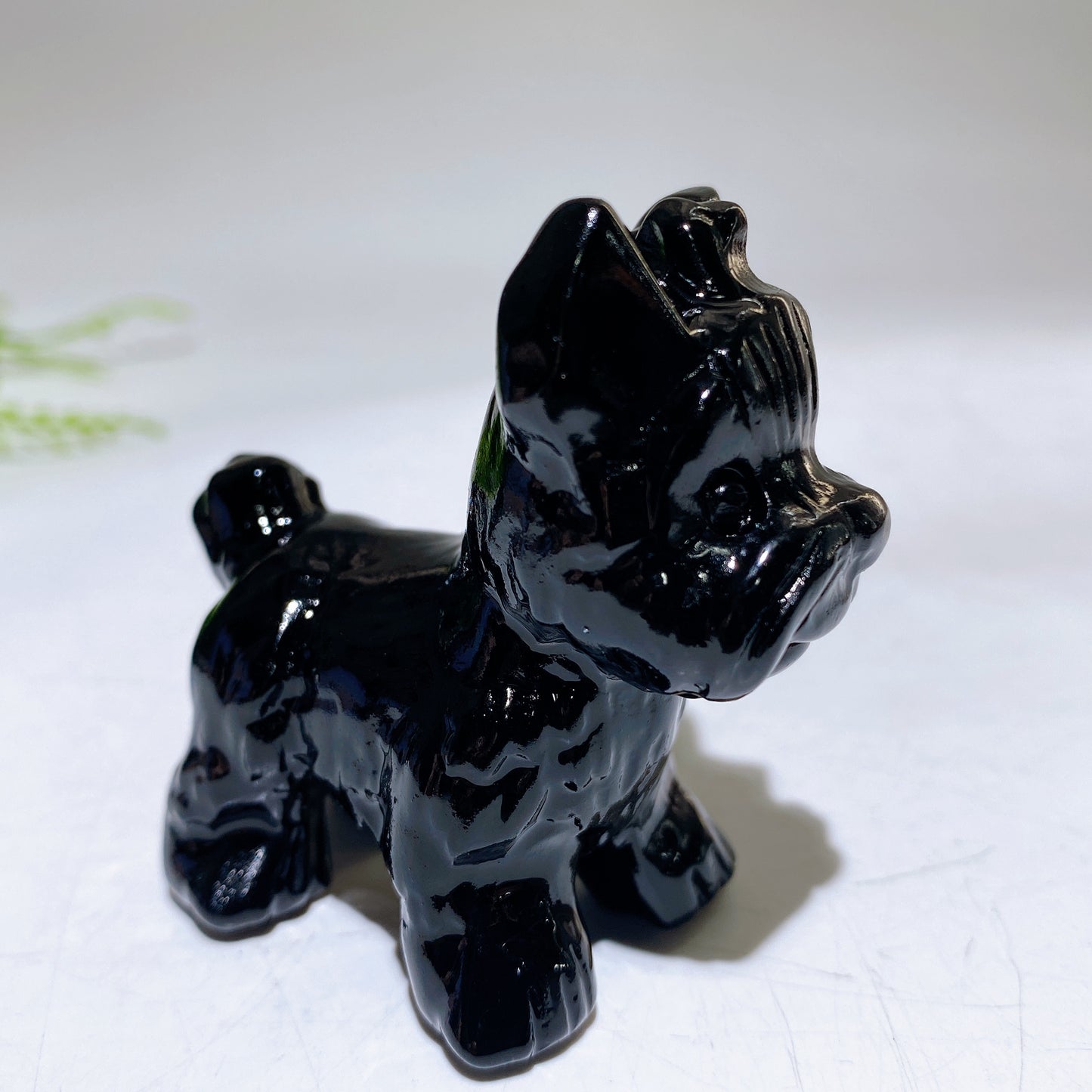 2.3" Natural Crystal Yorkshire Terrier Dog Carving Crystal Healing Bulk Wholesale