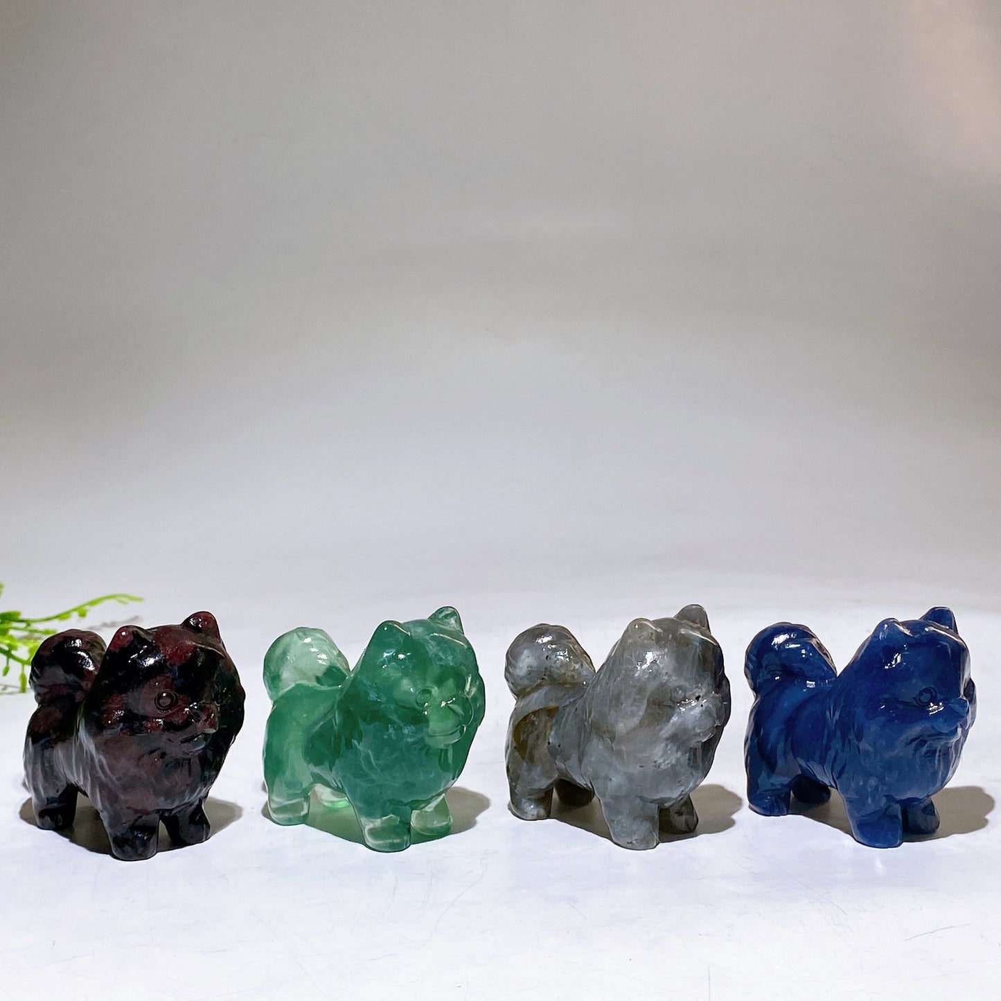 2.2" Naturla Crystal Pomeranian Dog Carving Crystal Healing Bulk Wholesale