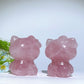 2.2" Rose Quartz Hello Kitty Carvings Bulk Wholesale