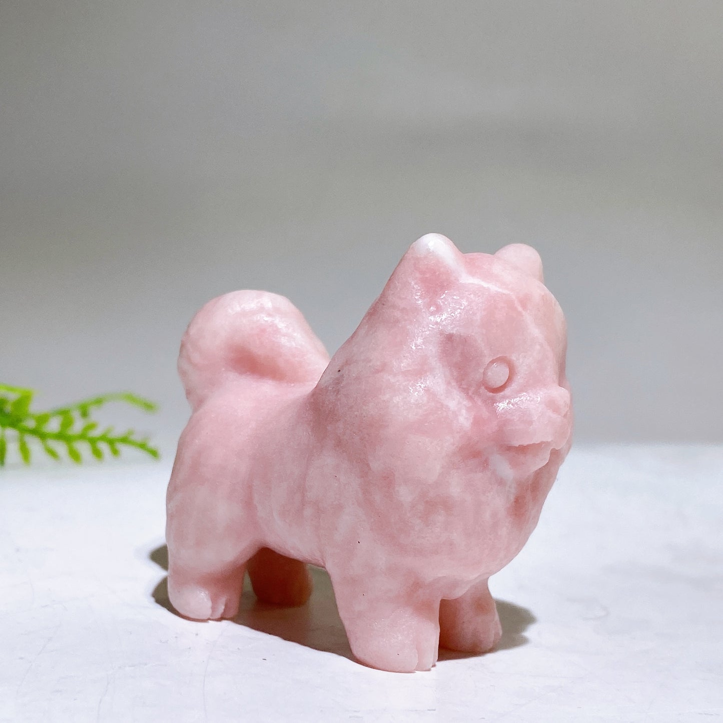 2.2" Naturla Crystal Pomeranian Dog Carving Crystal Healing Bulk Wholesale