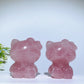 2.2" Rose Quartz Hello Kitty Carvings Bulk Wholesale