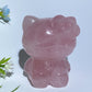 2.2" Rose Quartz Hello Kitty Carvings Bulk Wholesale