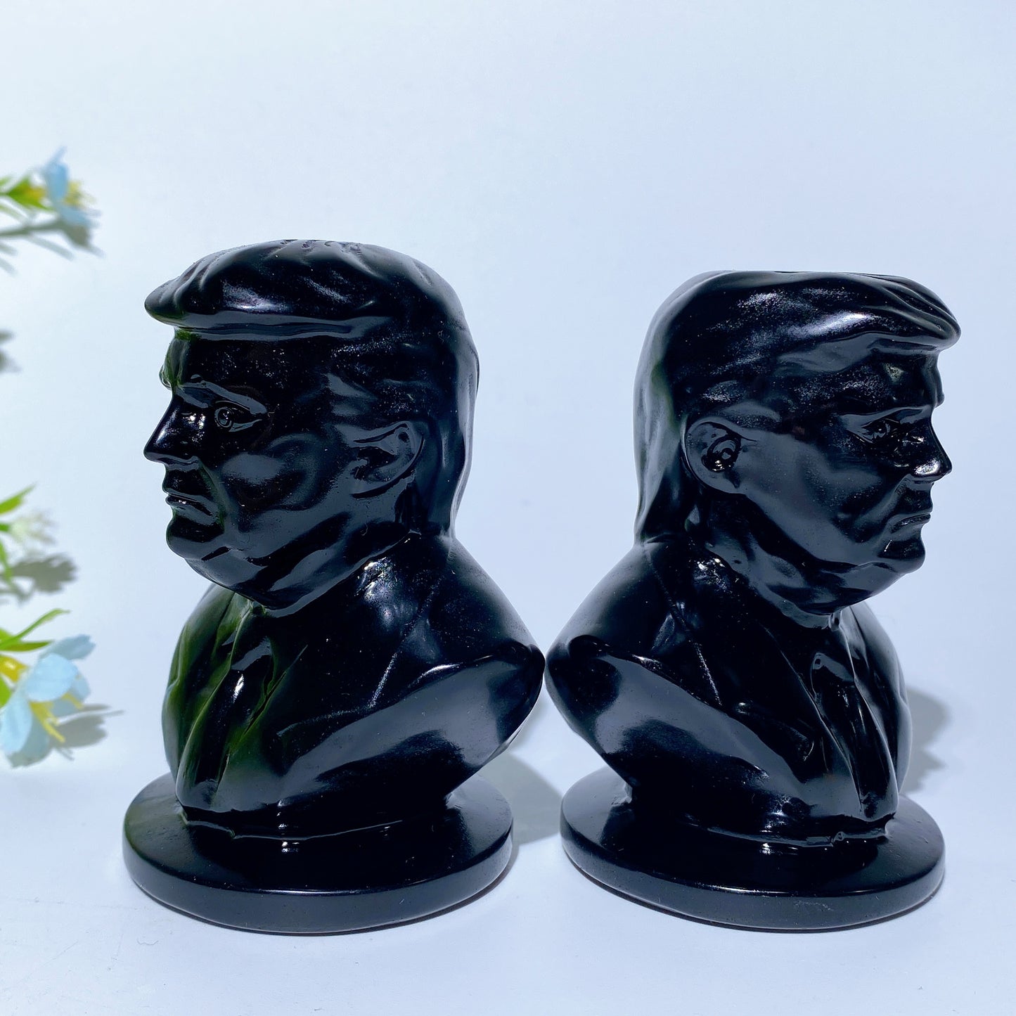 3.1" Black Obsidian Trump Busts Carvings Bulk Wholesale